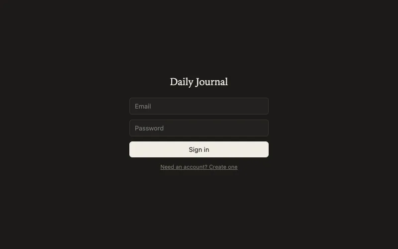 Sign-in screen of my Daily journal app